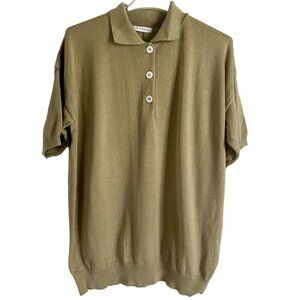 Erik Stewart Green Cotton Knit Short Sleeve Top